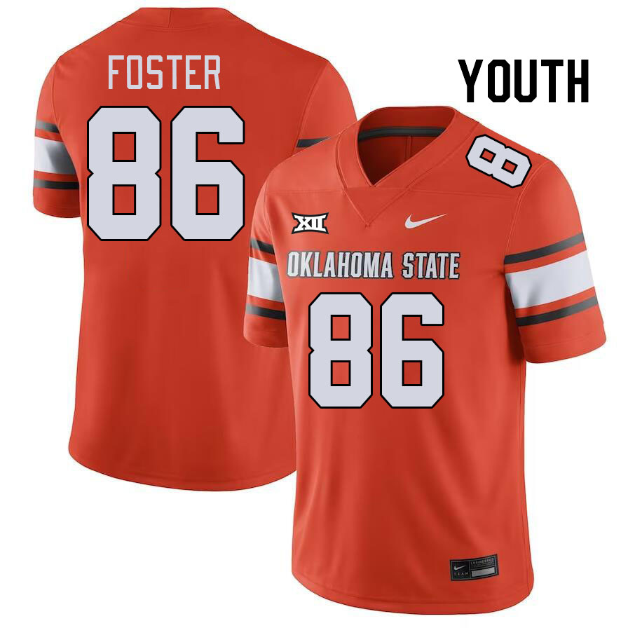 Youth #86 Tyler Foster Oklahoma State Cowboys College Football Jerseys Stitched-Orange